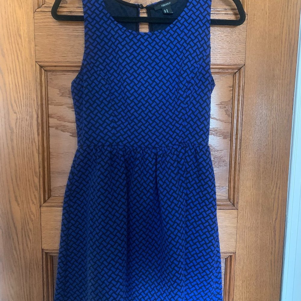 Blue and Black Casual Dress